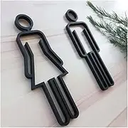 Gents/Ladies Toilet RestroomWC Door Sign, Hollow Out Toilet Sign Board Wall Sign,for Decor Plate Wc Sign Arylic Block Wall Mounted Restroom Door Signboard Indicator