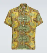 [Bode] Bode Disco Tinsel embroidered shirt S/M green