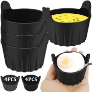 4Pcs Air Fryer Egg Poacher Food Grade Silicone Egg Poaching Cups Non-Stick Toqnq