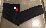 NWT Duchamp London Flat Front Black Tuxedo Pants 36x37 $275