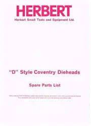 Alfred Herbert D Style Coventry Diehead Spare parts list photocopied A4 6 types