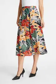 Capture Midi Skirt - Size 10 - Womens - Floral Print