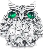[Teleye] Exquisite Owl Bead Charm 925 Sterling Silver Charm Fits For Pandora Bracelet Necklace, Cubic Zirconia, Created Cubic Zirconia