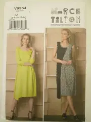 Vogue 9254 Marcy Tilton Pullover Dress Pattern 6-14 Sleeveless 1/4 Sleeves Uncut