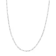 2.6mm Paperclip Long Link Chain Necklace 14K Real White Gold
