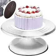 Dorence Metal Cake Turntable - Cake Turner for Decorating & Baking - Smooth Bearing for Easy Rotation - Durable Revolving Display - Also Suitable for Pottery - 9.9 x 3.2 x 4.3 inches