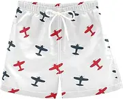 [Joisal] Cute Pattern Hand Drawn Swim Short Boys Swim Suits with Mesh Lining 2-12 Years Old