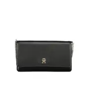 Tommy Hilfiger Julia Chain Wallet Black Leather Women Handbags