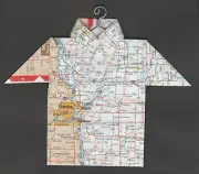 Origami Map Shirt Nebraska, Omaha, Iowa, Council Bluffs, Bellevue, Papillion
