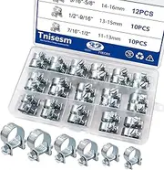 Tnisesm 32Pcs 1/4inch 5/16inch 3/8inch Fuel Injection Gas Line Hose Clamps Clip Pipe Clamp Assortment Kit, Hoses Clamps Sleeving,For Automotive Diesel Petrol Pipe