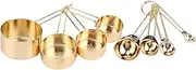 Food Grade Stainless Steel Measuring Spoon Set with Scale Cooking Accessories Home Kitchen Utensils Set 8 Pieces (GOLD)