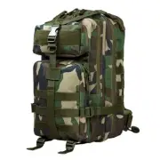 Heavy Duty Tactical MOLLE 24hr Hunting Trekking Rucksack Backpack Woodland Camo