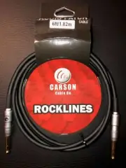 Carson | Rocklines 6ft mono jack plug 6.3 stereo (M) to 6.3 stereo (M)
