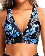 [Generic] Women Bikini Top Only Push Up Swimsuit Top Padded Bathing Suit Top for Large