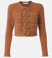 [Self-Portrait] Self-Portrait Sequined knitted jacket AU 10 brown