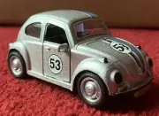 1:38 VW Volkswagen Bug Beetle Herbie Replica Pull Back Diecast Silver