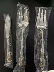 Lenox Kirk Stieff Collection Large Silverware Set Kelly Gold Spoon Fork Knife