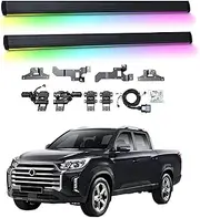 BJOHQ Electric Running Boards Compatible for SsangYong Khan 2019-2025 with Light, SUV, Off-Road & Pickup Trucks - Retractable Truck Steps & Nerf Bars