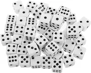 CORHAD Versatile 16mm Dice White Game Dice Set Black Pips for Bars Ktv and Educational Use