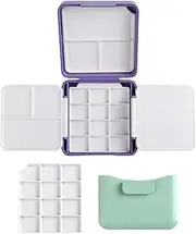 Watercolor Paint Box 12 Well Folding Paint Box With Brush Washing Bucket Travel Acrylics Paint Box