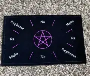 Purple Thread Embroidered Pentacle Pendulum Polyester Velvet Answer Yes No Mat