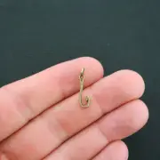 12 Fish Hook Charms Antique Bronze Tone - BC1364