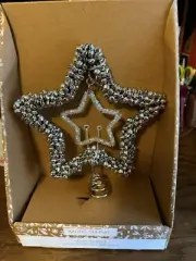 Silver Beaded Star Christmas Tree Topper