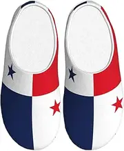 [EdWal] Flag of Panama print Winter Warm Slippers Indoor Anti-skid Plush Slippers Relaxing at Home for Women Men