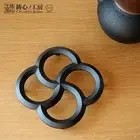 Nekopos Japan Cast Iron Pot Trivet 13cm Black Four Wheels Made in Yamagata