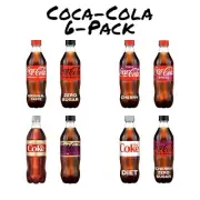 Coca Cola 6 Pack Soda Bottles 16.9oz Soda Coke Soft Drink Soda Bottles Fresh New