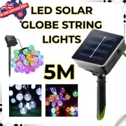 5M LED Solar Fairy Outdoor Festoon Xmas Party Globe String Lights Garden AUS