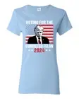 Voting for the Convicted Felon Trump 2024 Womens Graphic T-Shirt