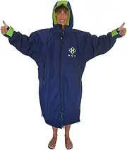 HUT Premium Blue Change Robe. Waterproof, windproof, super-warm changing robe. Long sleeve, unisex, three sizes (S+M+L). Great for surfers and open water swimmers and more! (SMALL)