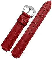 MVBVTKTAER 14-8mm 16-8mm 18-11mm 20-12mm 22-14mm Men's and Women's Leather Strap Suitable Fit for Cartier Blue Balloon Watch Cowhide Strap Watch Strap(Red-Steel pin,20.12mm)