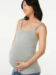 Joyspun Nursing Cami Built In Shelf Bra S-M GREY New