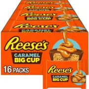 REESE'S Big Cup Caramel Milk Chocolate Peanut Butter Cups, Candy Packs, 1.4 Oz (