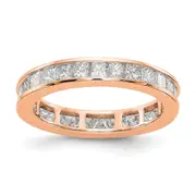 2ct Channel Set Princess Cut Diamond Eternity Wedding Band Ring 14k Rose Gold