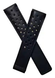 20/18 mm BLACK SPORTS LEATHER WATCH STRAP BAND to fit TAG Heuer CARRERA