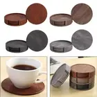 4" Drink Coasters Set of 6 with Holder for Dining Countertop Coffee Table
