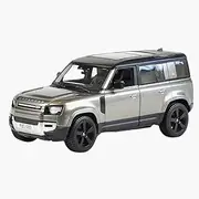 Bburago Land Rover Defender 1:24 Scale Model Car Moving Doors Silver (18-21101S)