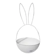 Metal 29cm Rabbit Ears Bowl Kids Bedroom/Playroom Toy Organiser Large White