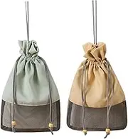 HOLIDYOYO 2 Pcs Breathable Vegetable Storage Bag Portable Hanging Mesh Pouch for Travel Washable Food Organizing Bag for Garlic Ginger and Produce Storage Random Color
