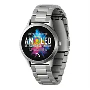 Reflex Active Series 31 Amoled Smart Watch with Silver Steel Link Bracelet