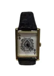 Ace of Spades Quartz Wrist Watch w/Genuine Leather | Made in Hong Kong
