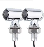 TSUNG Mini Motorcycle Turn Signals Light LED Micro Blinkers Small Front Rear Indicator Compatible with Harley Davidson Indian Honda Suzuki Triumph Cafe Racer Bobber Street Bike(Chrome-Smoke Lens)