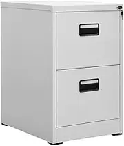 vidaXL Steel Filing Cabinet - Modern Office File Organizer with Lock and Extendable Drawers, Compatible with Legal Size and A4 Hanging Files - Light Grey