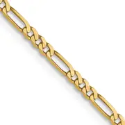 24 Inch 14K 1.8mm Flat Figaro Chain