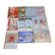 12 assorted decorative holiday cards with envelopes.