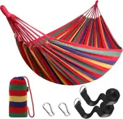 Garden Cotton Hammock Comfortable Fabric Hammock with Tree Straps for Hang