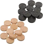 Kisangel 24pcs Wooden Round Threaded Chess and Checkers Pieces Versatile Board Game Accessories for Chess Backgammon and Checkers Elegant and Collectible Game Pieces for Enthusiasts
